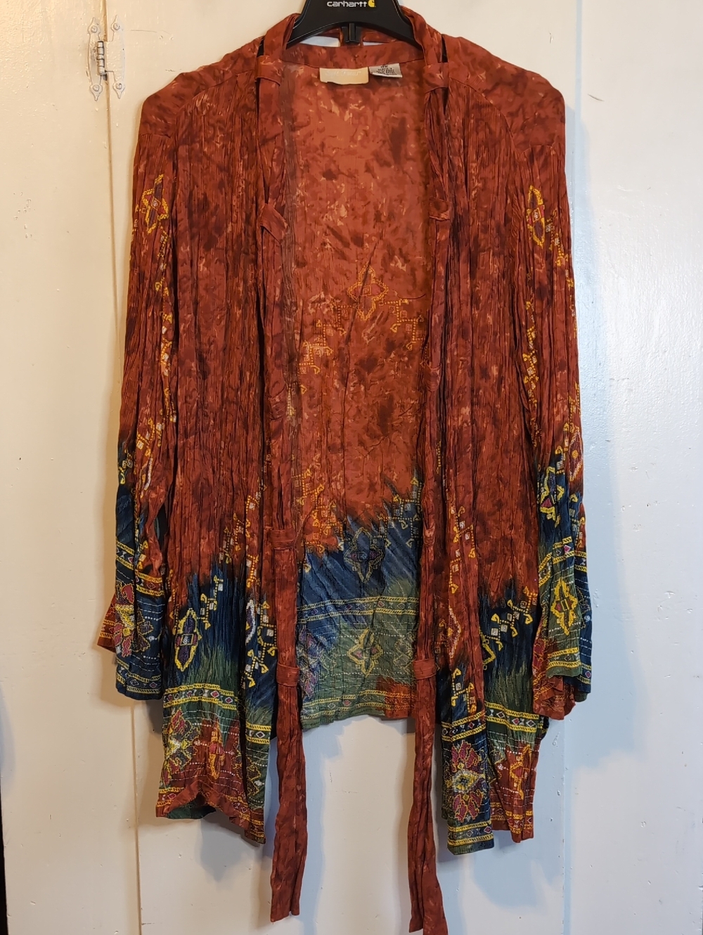 Soft Focus Boho Aztec Flowy Blouse womens 18W